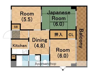 フローライト桜川【9階】の間取り