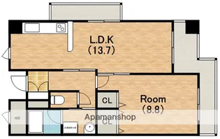 エル・セレーノ九条【2階】の間取り