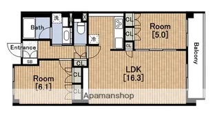 エル・セレーノ上本町レジデンス【13階】の間取り
