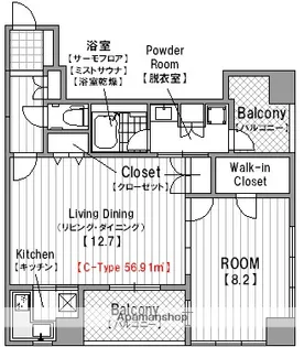 アルグラッド ザ・タワー心斎橋【6階】の間取り