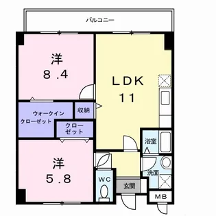 2LDKの間取り画像