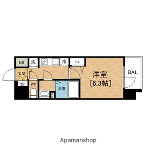 プレサンス難波セレクト(SELECT)【8階】の間取り