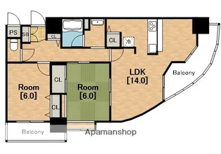 大阪府大阪市住之江区緑木2丁目【マンション】の間取り