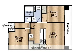 2LDKの間取り画像