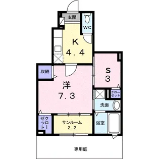 チェーロエテルノ【102号室】の間取り
