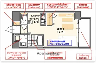 アスヴェル難波EAST【10階】の間取り