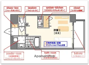 アスヴェル難波EAST【2階】の間取り