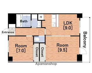 2LDKの間取り画像