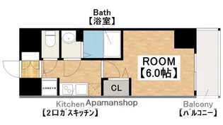 プレサンス北堀江【10階】の間取り
