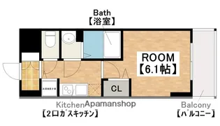 プレサンス北堀江【13階】の間取り