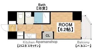 プレサンス北堀江【9階】の間取り