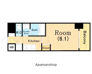 1Kの間取り画像