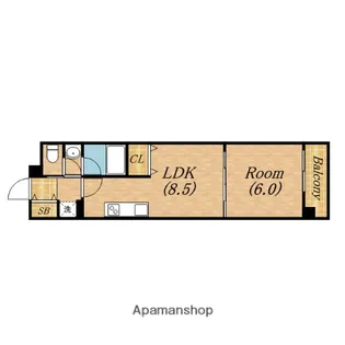 CITY SPIRE桜川Ⅰ(旧マスターズ・レジデンス桜川Ⅰ)【6階】の間取り