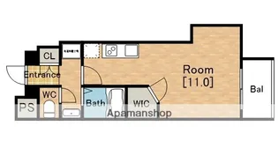 CITY SPIRE桜川Ⅱ(旧マスターズレジデンス桜川Ⅱ)【8階】の間取り