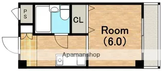 南堀江レヂデンス【6階】の間取り