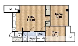 メゾンクレール(CLAIR)【5階】の間取り