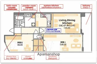 2LDKの間取り画像