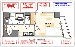 アドバンス難波レーヴ【13階】の間取り