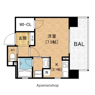 リーガル四ツ橋Ⅱ【6階】の間取り