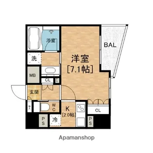 リーガル四ツ橋筋【8階】の間取り
