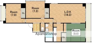 ヴェルデ北堀江【4階】の間取り