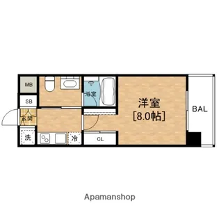 エスライズ北堀江スワン(SWAN)【8階】の間取り