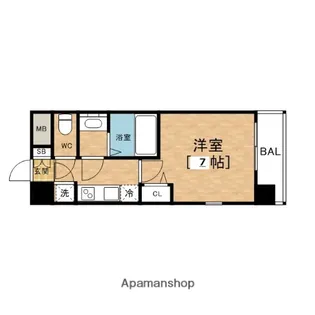 レジュールアッシュウエストレジス【8階】の間取り