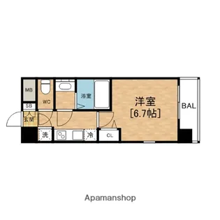 レジュールアッシュウエストレジス【2階】の間取り