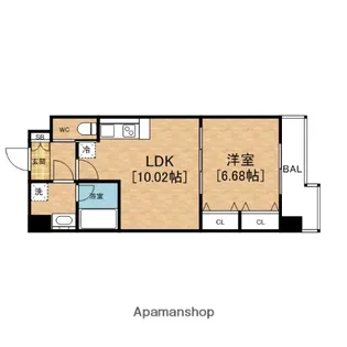 グランシス天満橋【12階】の間取り