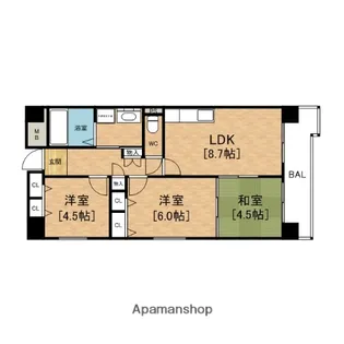 グラマシー立売堀【2階】の間取り