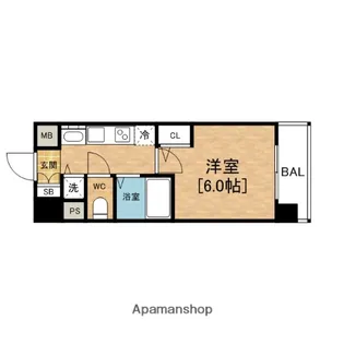 プレサンス上町台東平【5階】の間取り