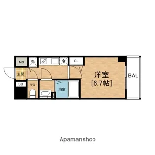 プレサンス難波ラフィーネ【4階】の間取り