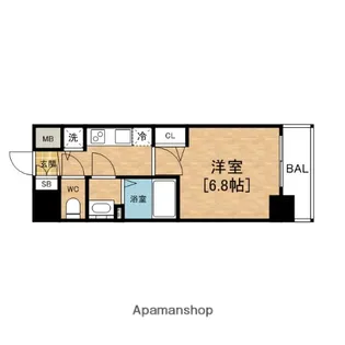 プレサンス難波ラフィーネ【7階】の間取り