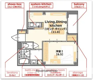 メビウス京町堀レジデンス【3階】の間取り