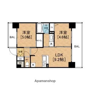 エステムコート難波WESTSIDEⅡベイフレックス【5階】の間取り