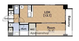 プラシード新町【5階】の間取り