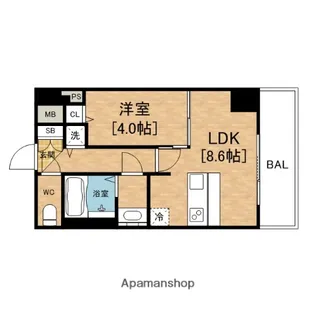 プレサンス堺筋本町フィリア【12階】の間取り