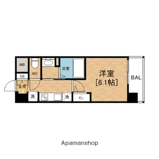 エステムコート難波WESTSIDEⅥグラッド【8階】の間取り