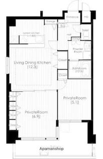 北浜プライマリーワン【9階】の間取り