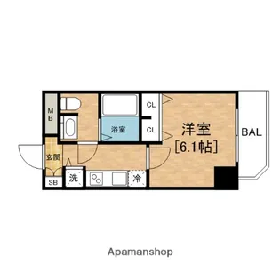プレサンス松屋町グレース【13階】の間取り