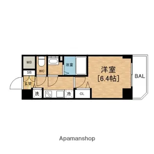 プレサンス松屋町グレース【13階】の間取り