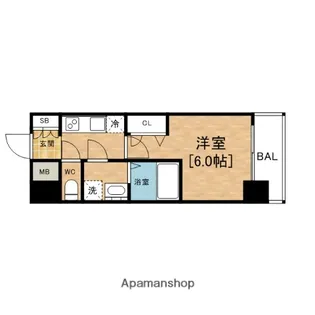 レオンコンフォート難波リオ【14階】の間取り