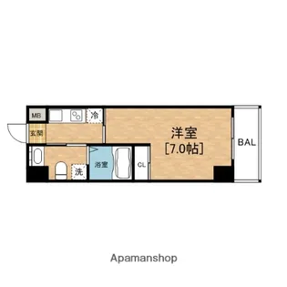 インザグレイス弁天町Ⅱみなと通【2階】の間取り