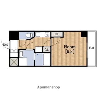 エスリード弁天町南【2階】の間取り