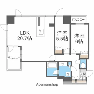 プレサンスレジェンド堺筋本町タワー【9階】の間取り