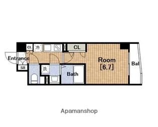 セレニテ心斎橋グランデ【2階】の間取り