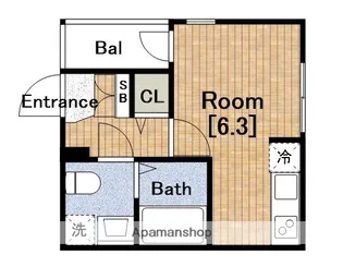 大阪府大阪市港区市岡1丁目【アパート】の間取り