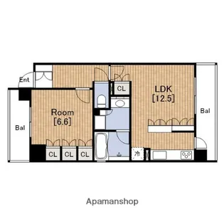 リーガル弁天町Ⅱ【8階】の間取り