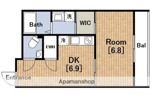 1DKの間取り画像