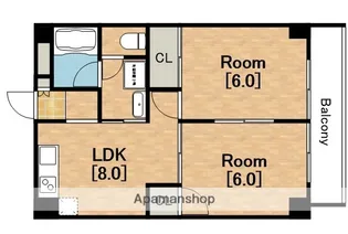 エクセルハイム川富【6階】の間取り